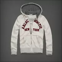 hommes giacca hoodie abercrombie & fitch 2013 classic x-8021 blanc casse
